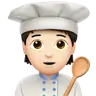 Cook: Light Skin Tone Emoji 🧑🏻‍🍳 image - Apple style
