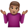 Man Shrugging: Medium Skin Tone Emoji 🤷🏽‍♂️ image - WhatsApp style