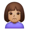 Woman Frowning: Medium Skin Tone Emoji 🙍🏽‍♀️ image - Samsung style