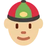 Person With Skullcap: Medium-Light Skin Tone Emoji 👲🏼 image - Twitter / X (Twemoji) style