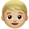 Boy: Medium-Light Skin Tone Emoji 👦🏼 image - Apple style