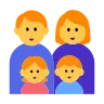 Family: Man, Woman, Girl, Boy Emoji 👨‍👩‍👧‍👦 image - Tossface style