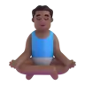 Man In Lotus Position: Medium-Dark Skin Tone Emoji 🧘🏾‍♂️ image - Microsoft 3D Fluent style
