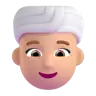 Woman Wearing Turban: Medium-Light Skin Tone Emoji 👳🏼‍♀️ image - Microsoft 3D Fluent style