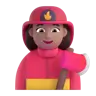 Woman Firefighter: Medium Skin Tone Emoji 👩🏽‍🚒 image - Microsoft 3D Fluent style