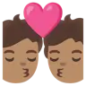 Kiss: Medium Skin Tone Emoji 💏🏽 image - Google Noto Color style