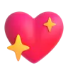 Sparkling Heart Emoji 💖 image - Microsoft 3D Fluent style