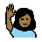 Woman Raising Hand: Medium-Dark Skin Tone