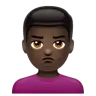 Man Pouting: Dark Skin Tone Emoji 🙎🏿‍♂️ image - WhatsApp style