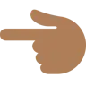 Backhand Index Pointing Left: Medium-Dark Skin Tone Emoji 👈🏾 image - Twitter / X (Twemoji) style