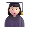 Woman Student: Light Skin Tone Emoji 👩🏻‍🎓 image - Microsoft 3D Fluent style