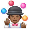 Man Juggling: Medium-Dark Skin Tone Emoji 🤹🏾‍♂️ image - Samsung style