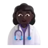 Woman Health Worker: Dark Skin Tone Emoji 👩🏿‍⚕️ image - Microsoft 3D Fluent style