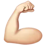 Flexed Biceps: Light Skin Tone Emoji 💪🏻 image - WhatsApp style