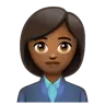 Woman Office Worker: Medium-Dark Skin Tone Emoji 👩🏾‍💼 image - WhatsApp style