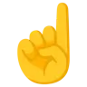 ホワイトアップポインティングインデックス Emoji ☝ image - Google Noto Color style