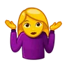 Woman Shrugging Emoji 🤷‍♀️ image - Telegram style
