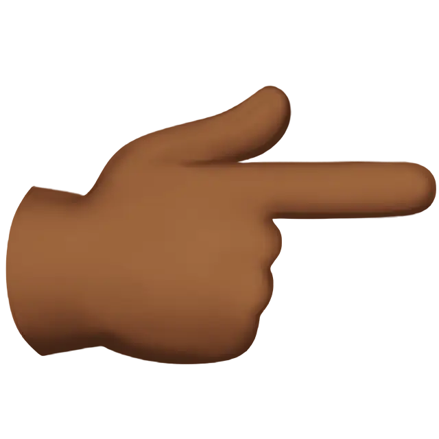 Backhand Index Pointing Right: Medium-Dark Skin Tone