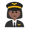 Woman Pilot: Medium-Dark Skin Tone Emoji 👩🏾‍✈️ image - Tossface style