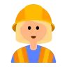Woman Construction Worker: Medium-Light Skin Tone Emoji 👷🏼‍♀️ image - Tossface style
