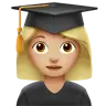 Woman Student: Medium-Light Skin Tone Emoji 👩🏼‍🎓 image - Apple style