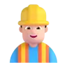 Man Construction Worker: Light Skin Tone Emoji 👷🏻‍♂️ image - Microsoft 3D Fluent style