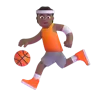 Person Bouncing Ball: Medium-Dark Skin Tone Emoji ⛹🏾 image - Microsoft 3D Fluent style