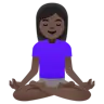 Woman In Lotus Position: Dark Skin Tone Emoji 🧘🏿‍♀️ image - Google Noto Color style