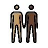 People Holding Hands: Medium Skin Tone, Dark Skin Tone Emoji 🧑🏽‍🤝‍🧑🏿 image - OpenMoji style