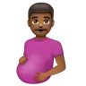 Pregnant Man: Medium-Dark Skin Tone Emoji 🫃🏾 image - WhatsApp style