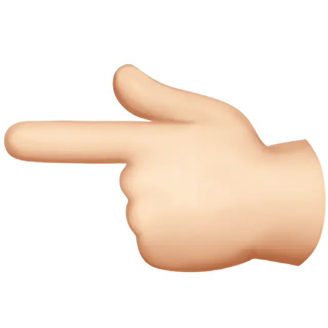 Backhand Index Pointing Left: Light Skin Tone