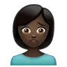 Person Frowning: Dark Skin Tone Emoji 🙍🏿 image - WhatsApp style