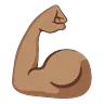 Flexed Biceps: Medium Skin Tone Emoji 💪🏽 image - Google Noto Color Animated style