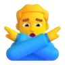 Man Gesturing No Emoji 🙅‍♂️ image - Microsoft 3D Fluent style