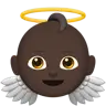 Baby Angel: Dark Skin Tone Emoji 👼🏿 image - Apple style