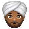 Person Wearing Turban: Medium-Dark Skin Tone Emoji 👳🏾 image - WhatsApp style