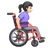 Woman In Manual Wheelchair Facing Right: Light Skin Tone