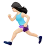 Woman Running: Light Skin Tone Emoji 🏃🏻‍♀️ image - Apple style