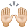 Raising Hands: Light Skin Tone Emoji 🙌🏻 image - Samsung style