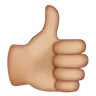 Thumbs Up: Medium-Light Skin Tone Emoji 👍🏼 image - WhatsApp style