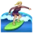 Woman Surfing: Medium-Light Skin Tone