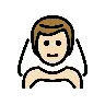 Man With Veil: Light Skin Tone Emoji 👰🏻‍♂️ image - OpenMoji style