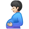 Pregnant Man: Light Skin Tone Emoji 🫃🏻 image - Samsung style