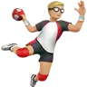 Man Playing Handball: Medium-Light Skin Tone Emoji 🤾🏼‍♂️ image - Apple style