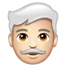 Man: Light Skin Tone, White Hair Emoji 👨🏻‍🦳 image - WhatsApp style