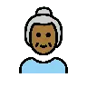 Old Woman: Medium-Dark Skin Tone Emoji 👵🏾 image - OpenMoji style