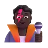 Singer: Dark Skin Tone Emoji 🧑🏿‍🎤 image - Microsoft 3D Fluent style