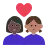 Couple With Heart: Woman, Woman, Dark Skin Tone, Medium Skin Tone