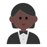 Person In Tuxedo: Dark Skin Tone Emoji 🤵🏿 image - Tossface style