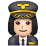 Woman Pilot: Light Skin Tone Emoji 👩🏻‍✈️ image - Samsung style